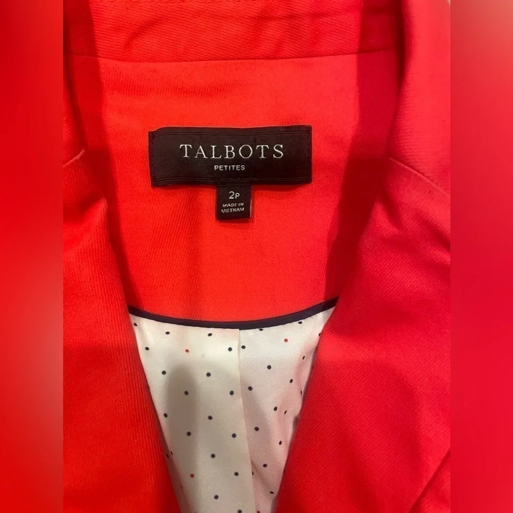 TALBOTS PETITES Coral Double Button Blazer - Coral